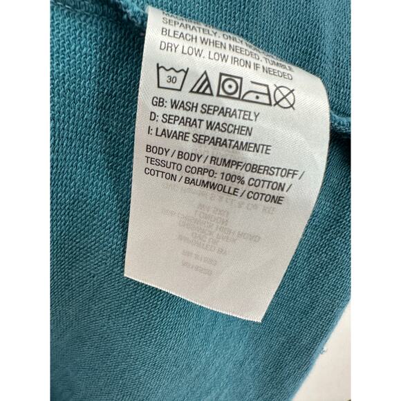 Denim & Co Canyon Retreat Blue French Terry Pullover Seaming Detail Women Small - Picture 9 of 9